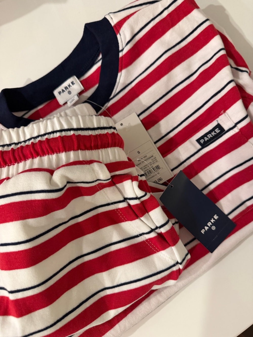 PARKE x Target Red & White Striped Set Shorts and short Sleeve Tee